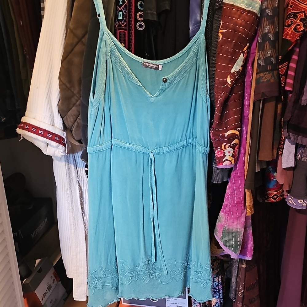 EARTHBOUND Teal Mini Dress
